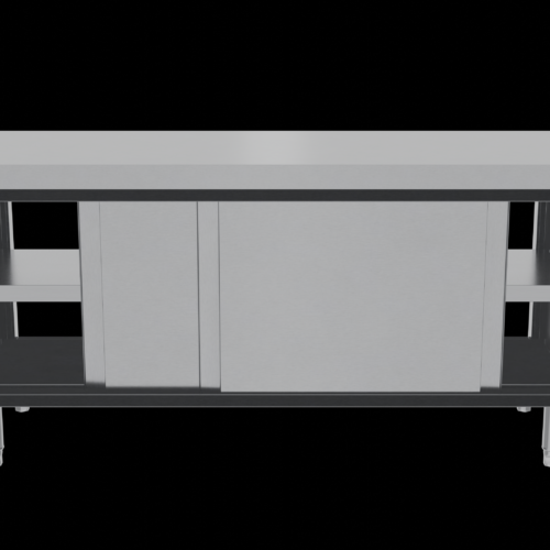 Work Bench Cabinet With Double -Sided Sliding Door