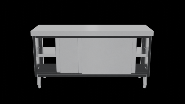 Work Bench Cabinet With Double -Sided Sliding Door